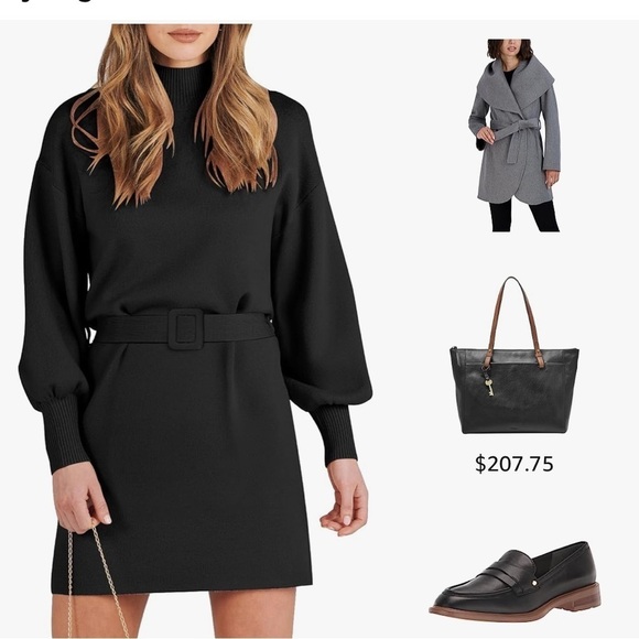 Tahari womens Double Face Wool Blend Wrap Coat With Oversized Collar - Picture 7 of 16